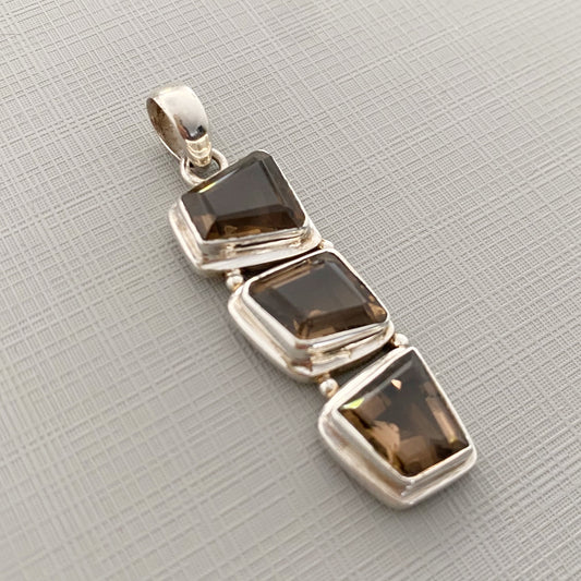 SMOKED QUARTZ DROP pendant